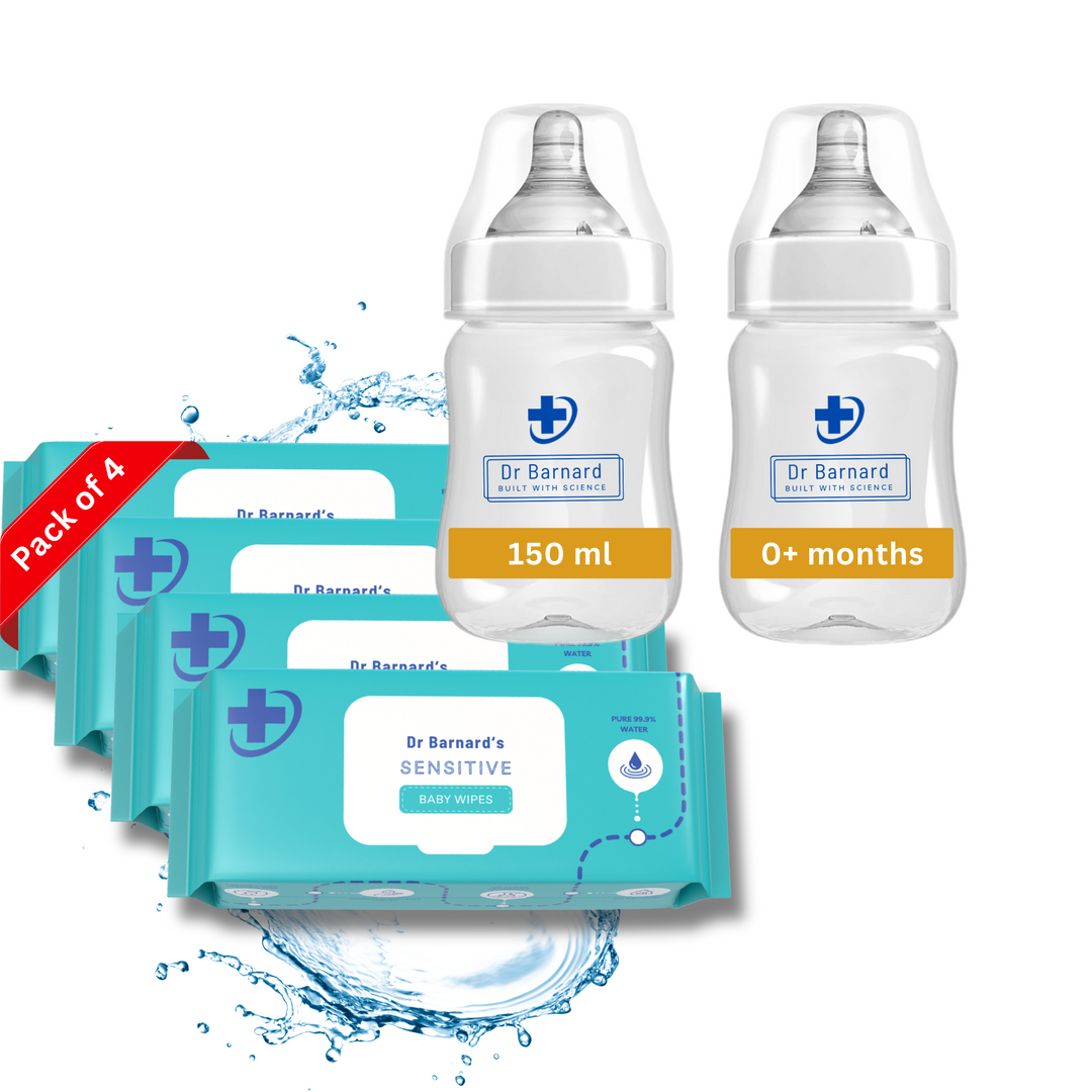 Bundle: Wipes and Feeding Bottles Wide Neck