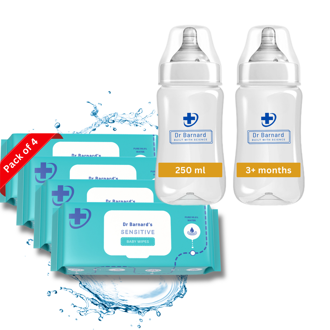 Bundle: Wipes and Feeding Bottles Wide Neck