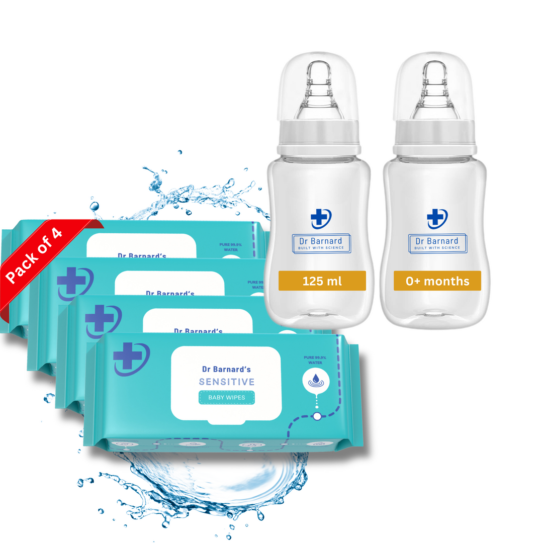 Bundle: Wipes and Feeding Bottles Slim Neck