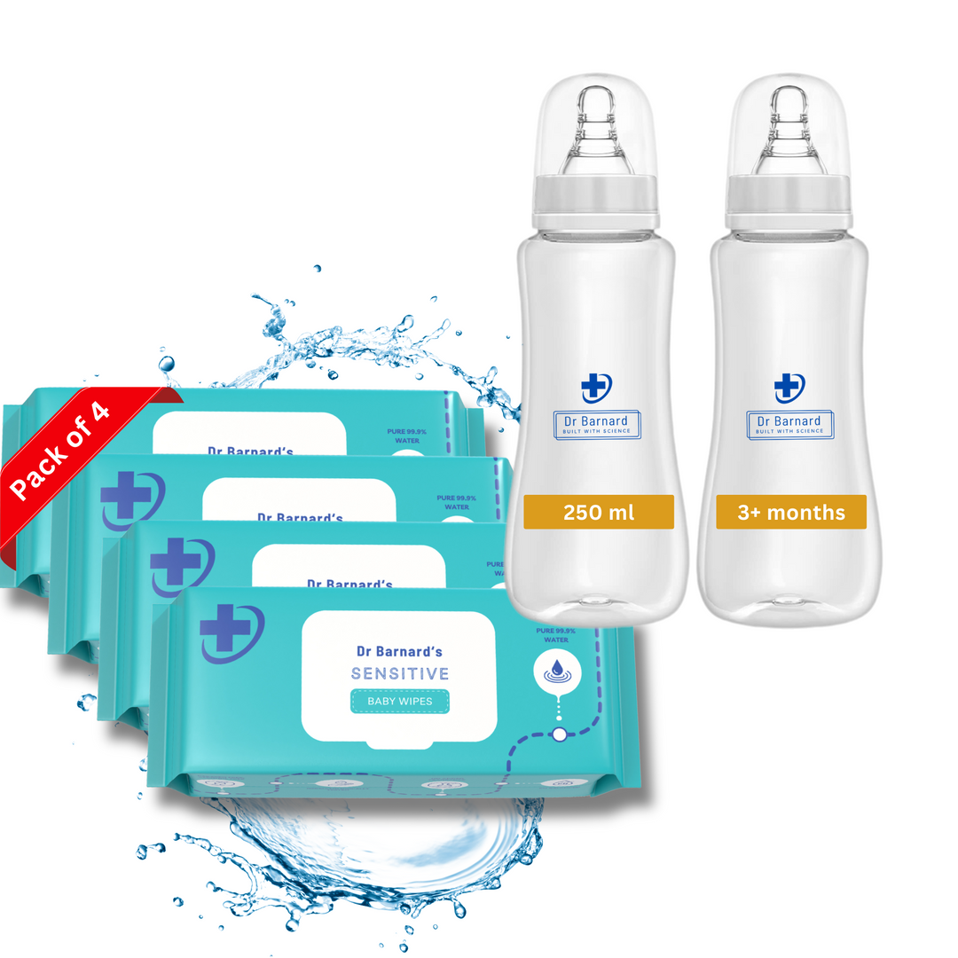 Bundle: Wipes and Feeding Bottles Slim Neck